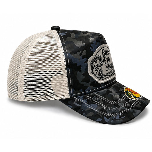 Gorra BASS PRO SHOPS Camuflaje Negra Beige Fearless vista lateral
