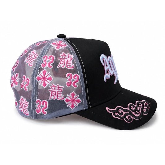 Gorra Shifu Abz Pink Negra Fearless vista lateral