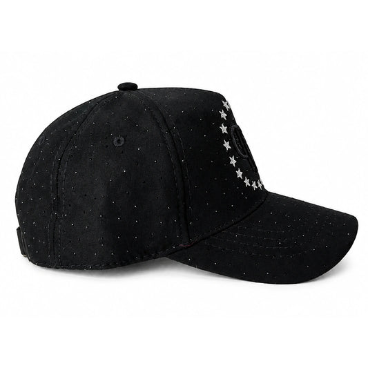 Gorra Westcol Negra Brillos Fearless vista lateral