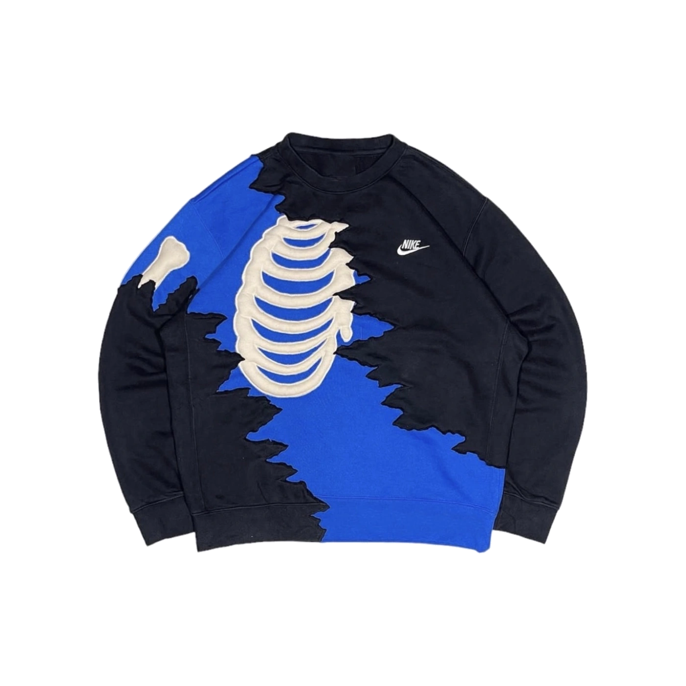 Sudadera Costillas Bloque Azul Fearless con gráfico streetwear en hoodie unisex