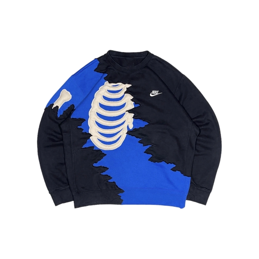 Sudadera Costillas Bloque Azul Fearless con gráfico streetwear en hoodie unisex