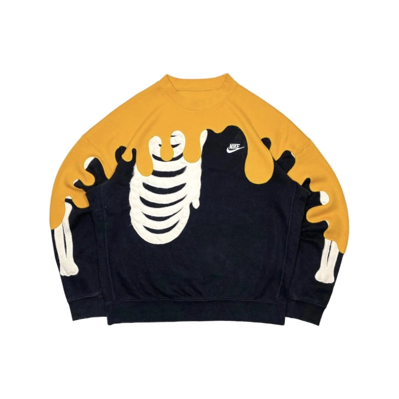 Sudadera Costillas Splash Mostaza Fearless con gráfico streetwear en hoodie unisex
