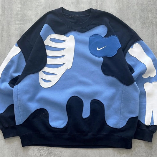 Sudadera Costillas Azul Profundo Fearless con gráfico streetwear en hoodie unisex