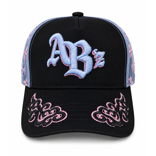Gorra Shifu Abz Pink Negra Fearless vista frontal
