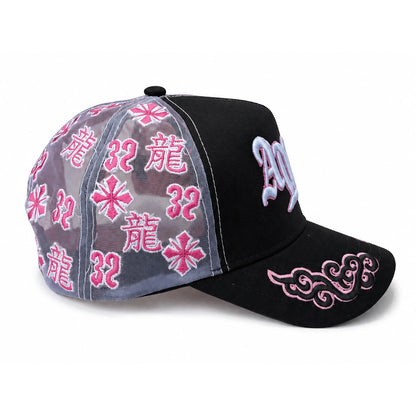 Gorra Shifu Abz Pink Negra Fearless vista lateral