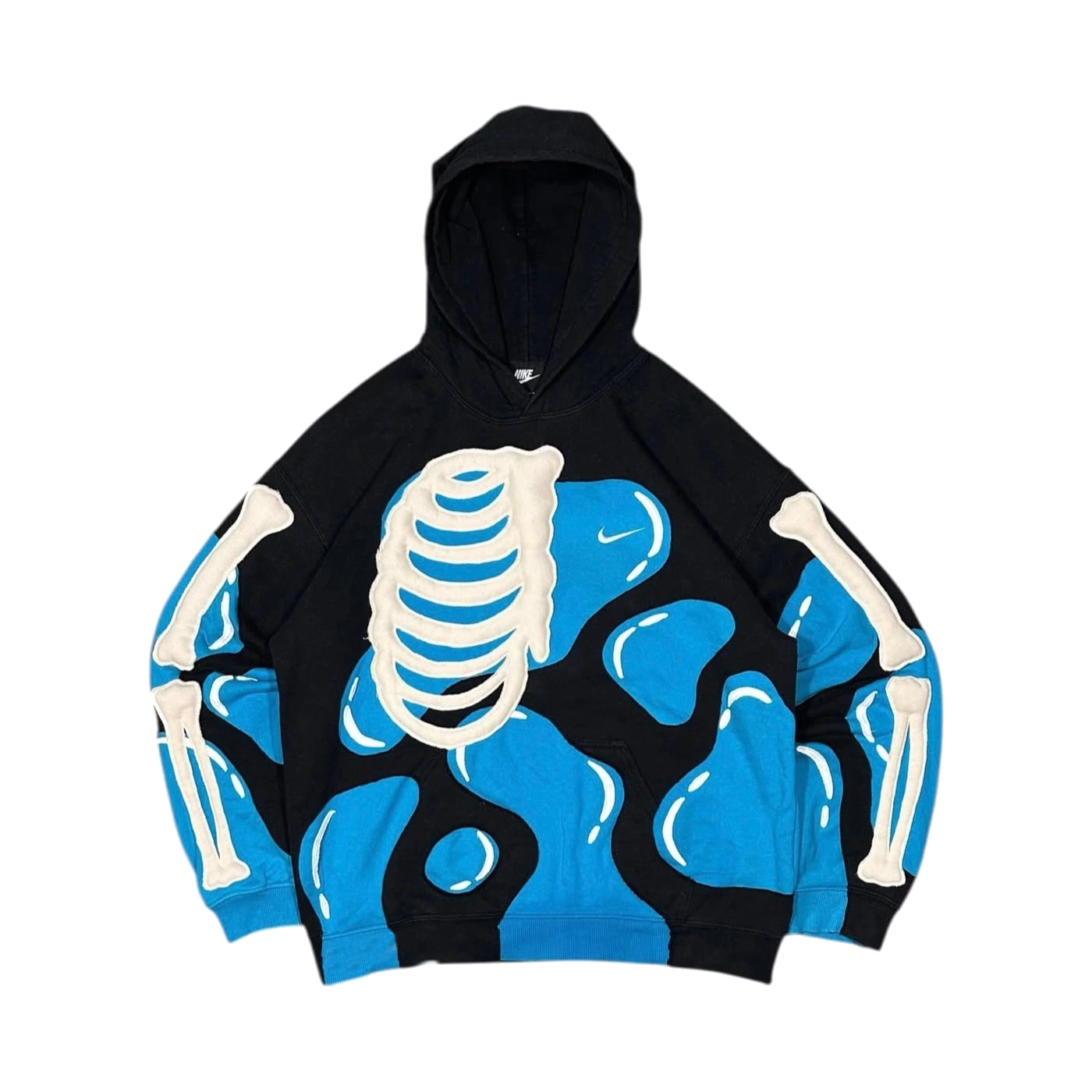 Sudadera Costillas Ondas Turquesa Fearless con gráfico streetwear en hoodie unisex