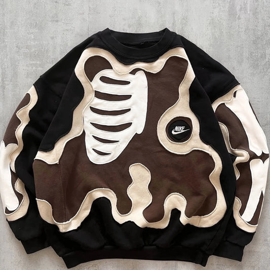 Sudadera Costillas Arena Chocolate Fearless con gráfico streetwear en hoodie unisex