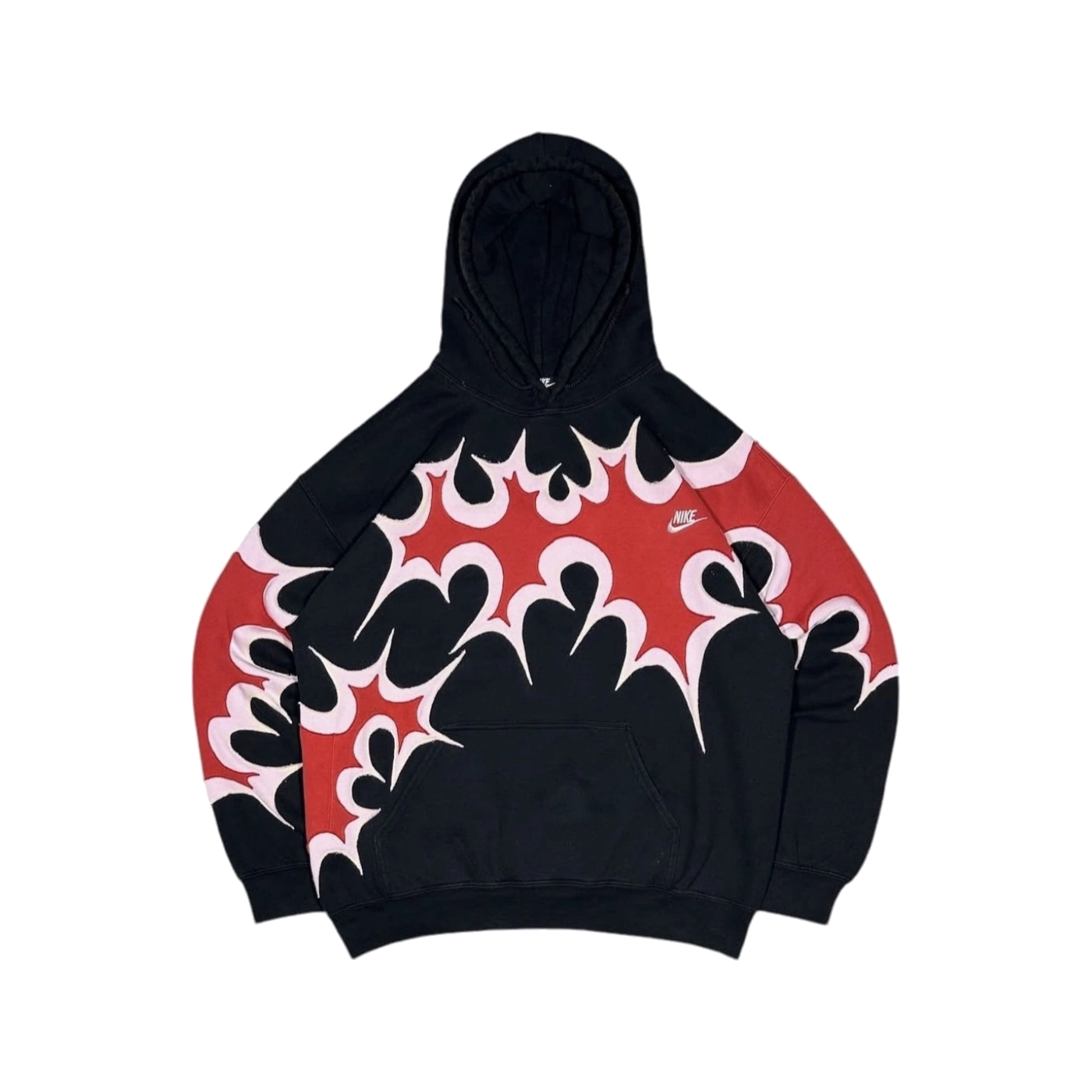 Sudadera Llamas Corazón Rojo Fearless con gráfico streetwear en hoodie unisex