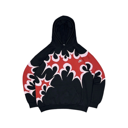 Sudadera Llamas Corazón Rojo Fearless con gráfico streetwear en hoodie unisex