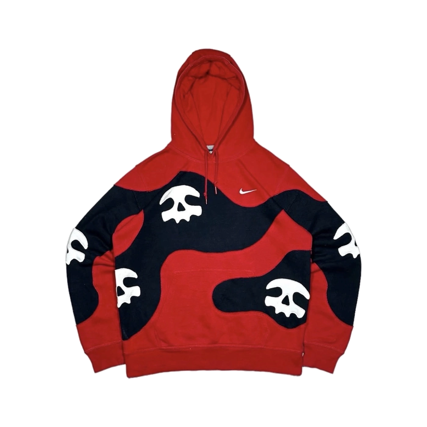 Sudadera Calaveras Rojo Oscuro Fearless con gráfico streetwear en hoodie unisex
