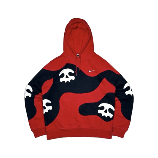 Sudadera Calaveras Rojo Oscuro Fearless con gráfico streetwear en hoodie unisex