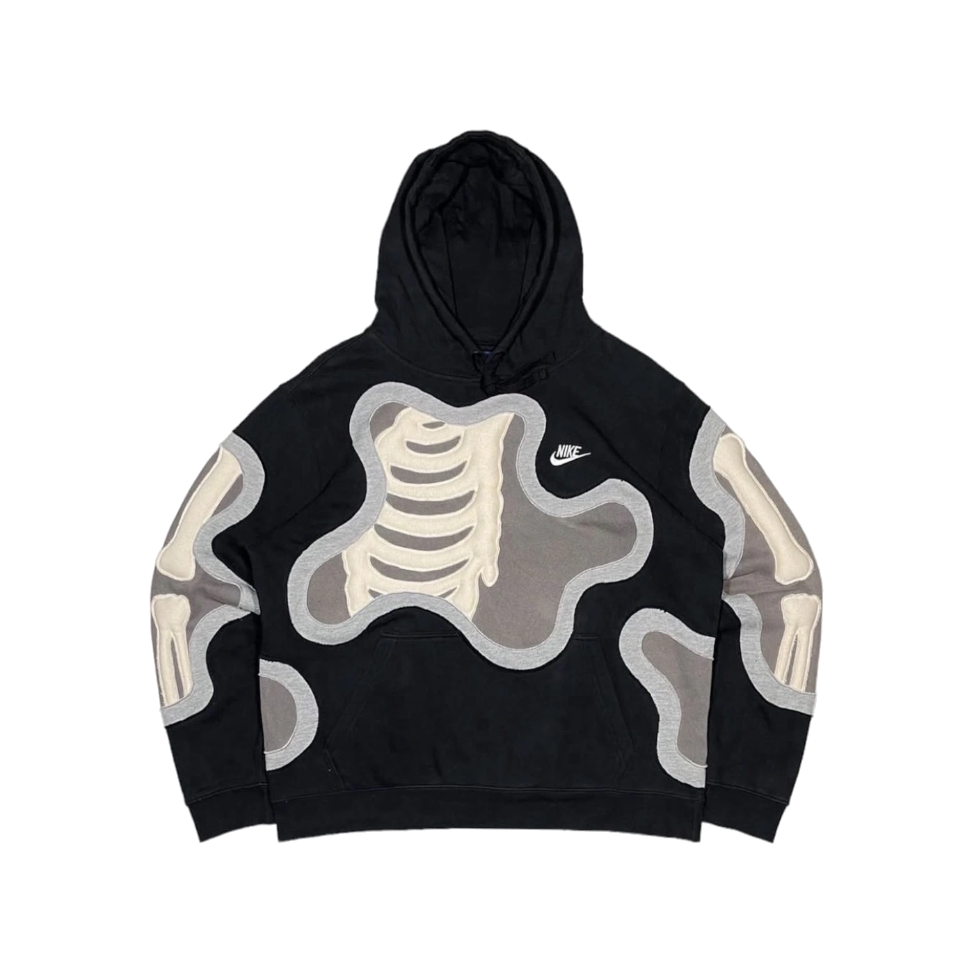 Sudadera Costillas Humo Beige Fearless con gráfico streetwear en hoodie unisex