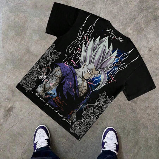 Silver Saiyan Storm Graphic T-Shirt