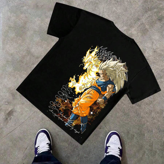 Golden Warrior Flame Graphic T-Shirt