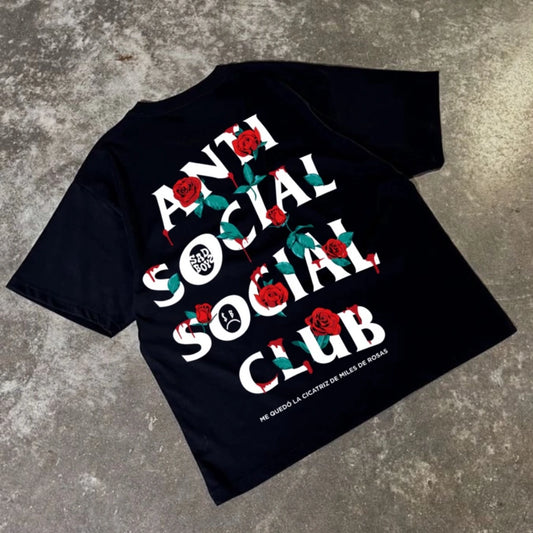 Anti Social Glitch Pop Graphic T-Shirt