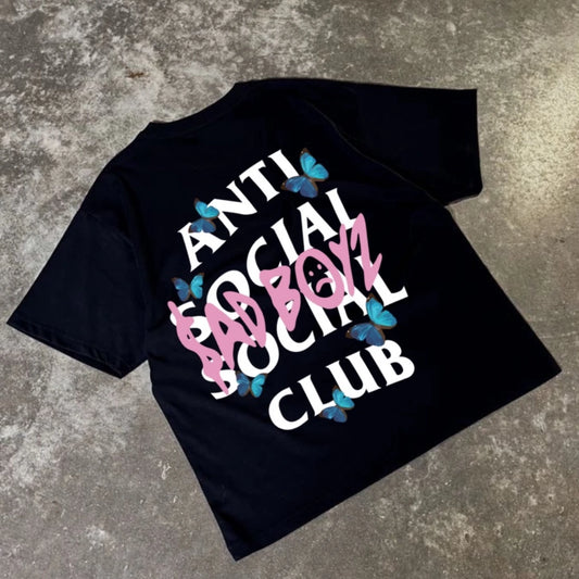 Anti Social Pink Ghost Graphic T-Shirt
