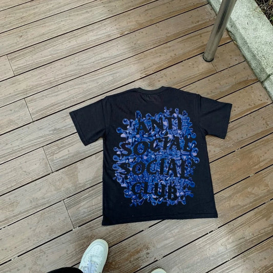 Anti Social Blue Lace Graphic T-Shirt