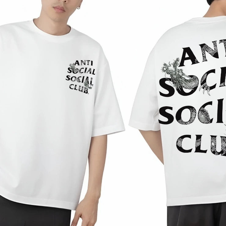 Anti Social White Racer Graphic T-Shirt